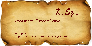 Krauter Szvetlana névjegykártya